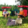 Folding Beach Canopy Chair Lawn Fool Chair with Cup Holders and Carrying Bag