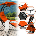 Hanging Chaise Lounge Hammock Outdoor Lounge Chair Swing Chair with Pillow