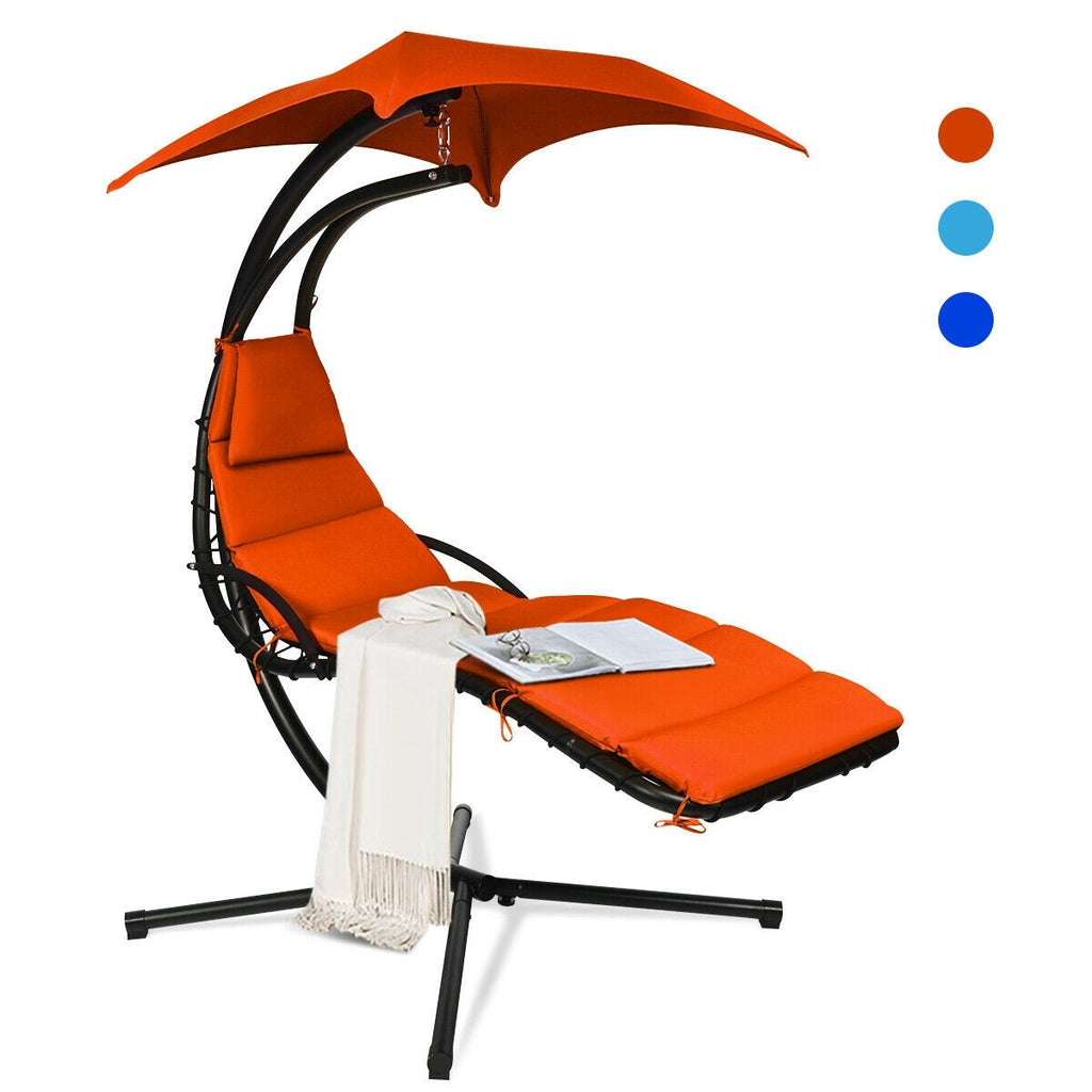 Hanging Chaise Lounge Hammock Outdoor Lounge Chair Swing Chair with Pillow