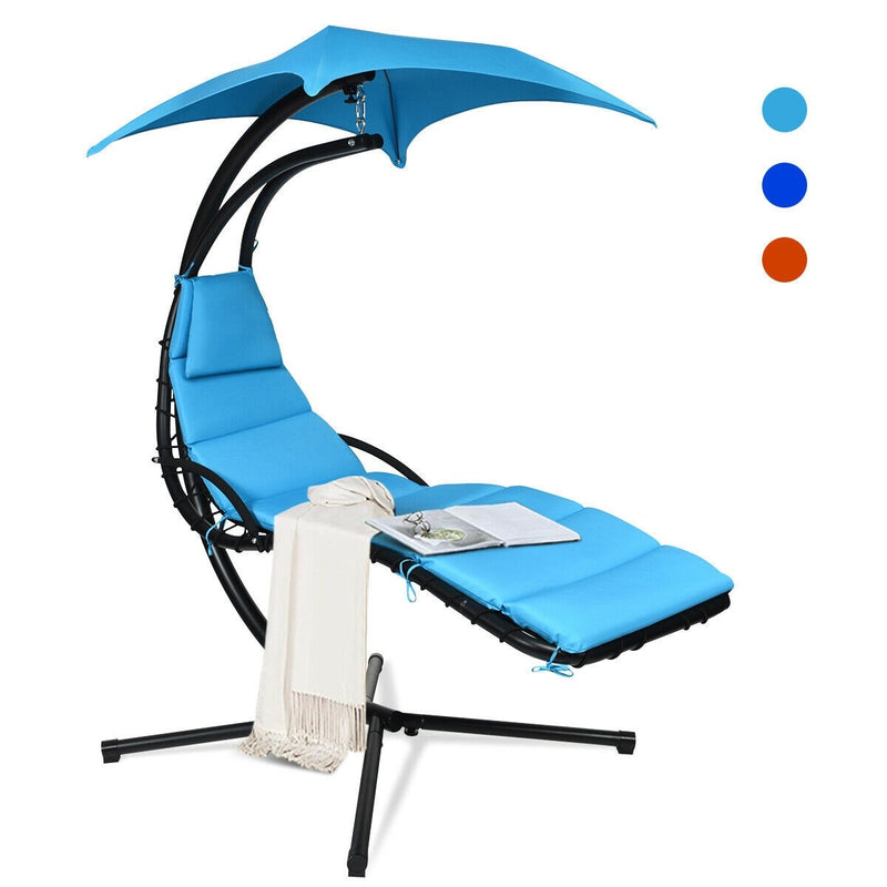 Hanging Chaise Lounge Hammock Outdoor Lounge Chair Swing Chair with Pillow