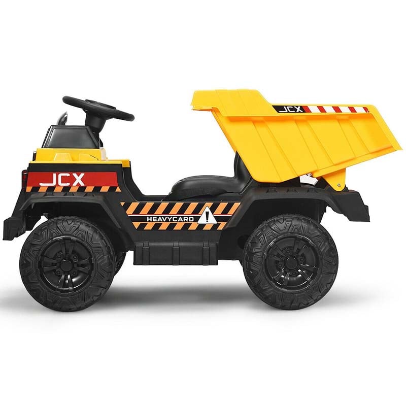 Kids Ride On Dump Truck 12V Battery Powered RC Construction Vehicle Ride On Tractor with Bucket & Electric Dump Bed