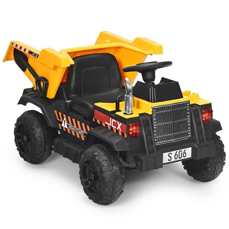 Kids Ride On Dump Truck 12V Battery Powered RC Construction Vehicle Ride On Tractor with Bucket & Electric Dump Bed