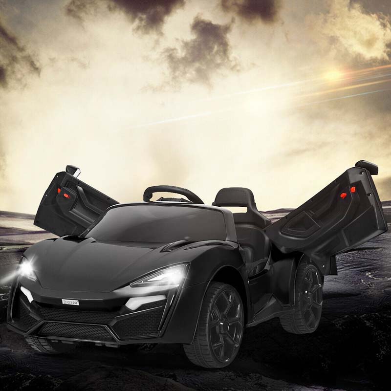 Kids Ride On Sports Car 12V Battery Powered Electric Vehicle with Remote Control & LED Lights