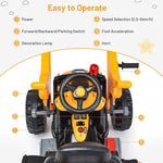 Kids Ride On Excavator Dumper Truck 12V Battery Powered Ride On Construction Vehicle with Front Loader Shovel