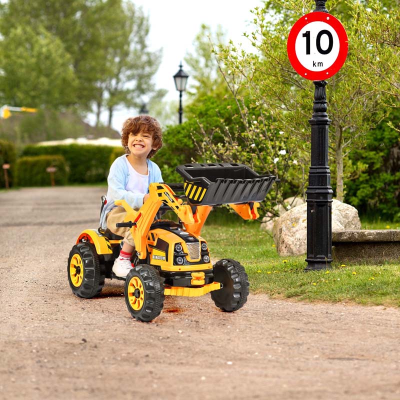 Kids Ride On Excavator Dumper Truck 12V Battery Powered Ride On Construction Vehicle with Front Loader Shovel