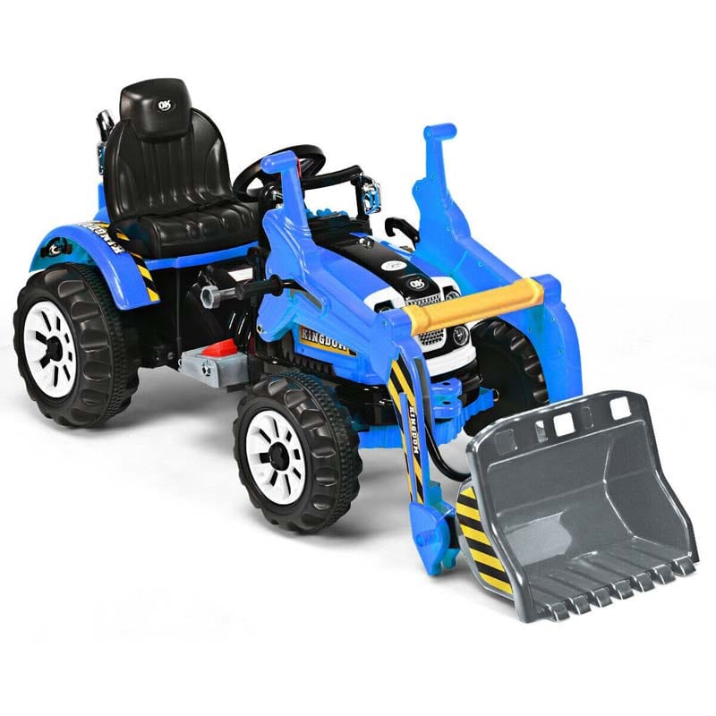 Kids Ride On Excavator Dumper Truck 12V Battery Powered Ride On Construction Vehicle with Front Loader Shovel