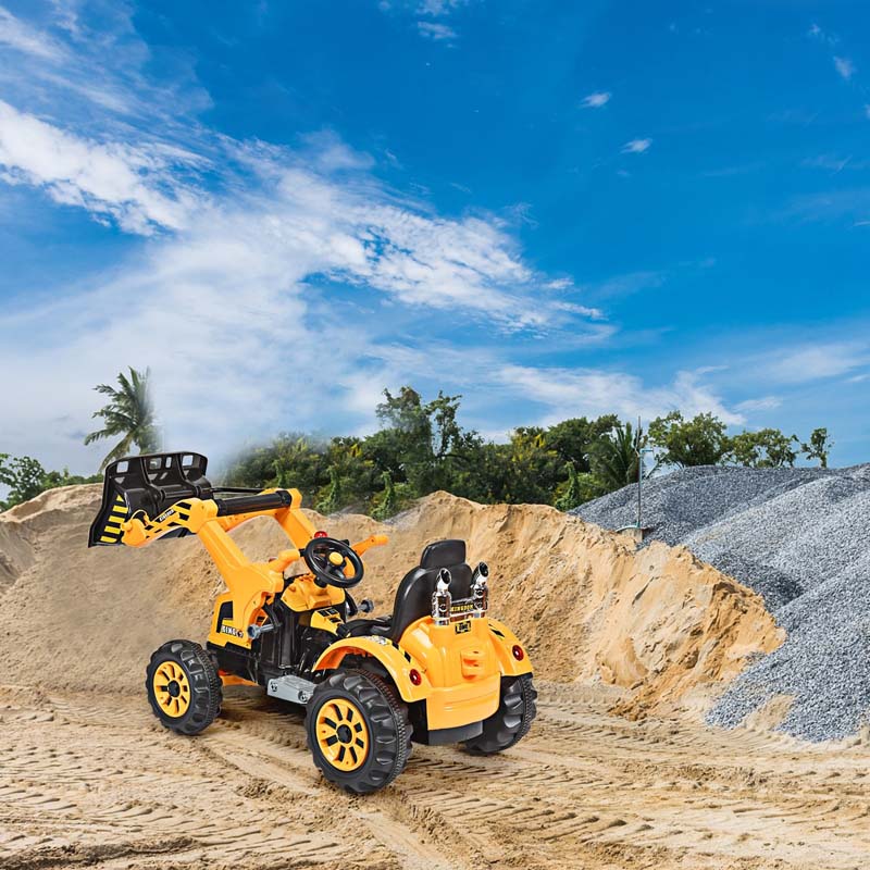 Kids Ride On Excavator Dumper Truck 12V Battery Powered Ride On Construction Vehicle with Front Loader Shovel