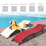 Bestoutdor 2Pcs Rattan Folding Patio Lounger Chair with Double Sided Cushions