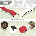 Bestoutdor 2Pcs Rattan Folding Patio Lounger Chair with Double Sided Cushions