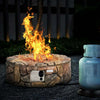 28" Round Propane Fire Pit 40,000 BTU Outdoor Stone Gas Fire Pit with Lava Rocks & PVC Cover for Patio Garden Backyard