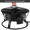 Portable Propane Fire Pit 58,000BTU 19" Outdoor Gas Fire Pit Bowl with Lava Rock Stone, Cover & Carry Kit for Patio Backyard