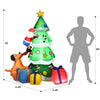 7FT Inflatable Christmas Tree with LED Lights, Santa Claus, Cute Puppy, Gift Boxes & Waterproof Fan for Outdoor Yard Decor