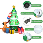 7FT Inflatable Christmas Tree with LED Lights, Santa Claus, Cute Puppy, Gift Boxes & Waterproof Fan for Outdoor Yard Decor