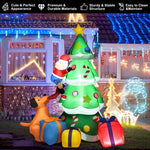 7FT Inflatable Christmas Tree with LED Lights, Santa Claus, Cute Puppy, Gift Boxes & Waterproof Fan for Outdoor Yard Decor