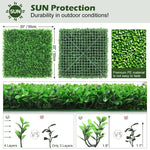 12PCS Artificial Boxwood Hedge, 20"x20" Faux Greenery Wall Privacy Panel for Wedding Decor, Patio & Topiary Backdrop, Peanut Leaf Grass Fence Screen