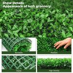 12PCS Artificial Boxwood Hedge, 20"x20" Faux Greenery Wall Privacy Panel for Wedding Decor, Patio & Topiary Backdrop, Peanut Leaf Grass Fence Screen