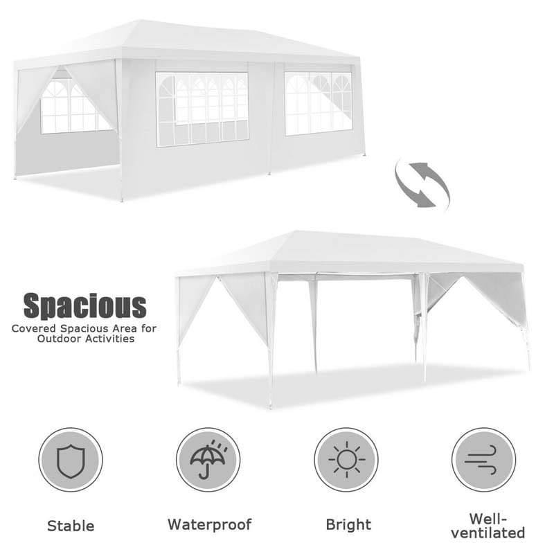 10' x 20' 6 Sidewalls Canopy Tent with Carry Bag - Bestoutdor