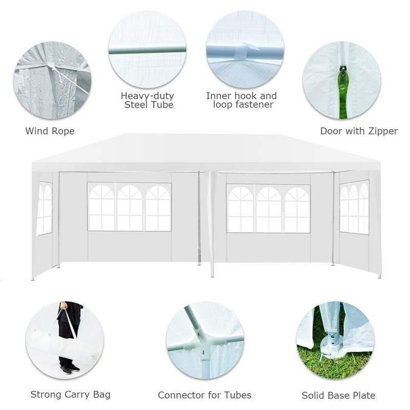 10' x 20' 6 Sidewalls Canopy Tent with Carry Bag - Bestoutdor