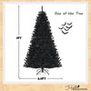 7FT PreLit Black Christmas Tree Hinged Artificial Halloween Tree with 500 Purple LED Lights