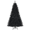 7FT PreLit Black Christmas Tree Hinged Artificial Halloween Tree with 500 Purple LED Lights