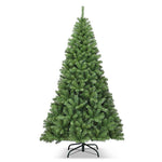 6FT Artificial Christmas Tree Premium Unlit Hinged Spruce Full Tree with 1000 Branch Tips & Metal Stand for Holiday Decorations