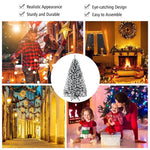 6 FT Snow Flocked Christmas Tree Hinged Artificial Xmas Tree with Metal Stand for Indoor & Outdoor Decors