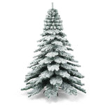 7.5FT Snow Flocked Artificial Christmas Tree Hinged Alaskan Pine Xmas Tree with 1313 PVC Branch Tips & Solid Metal Stand for Outdoor Indoor Use