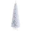 7FT White Pencil Artificial Christmas Tree Unlit Slim Xmas Tree with 436 PVC Needles & Folding Metal Stand for Home Office Shop Hotel Decoration