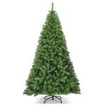 7.5FT Unlit Artificial Christmas Tree Premium Hinged Spruce Full Xmas Tree 1346 Branch Tips with Solid Metal Stand for Holiday Decor