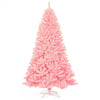 7.5FT Pink Artificial Christmas Tree Hinged Spruce Full Xmas Tree with Foldable Metal Stand