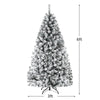 6 FT Snow Flocked Christmas Tree Hinged Artificial Xmas Tree with Metal Stand for Indoor & Outdoor Decors