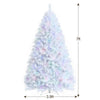 7FT White Artificial Christmas Tree Unlit Hinged Full Xmas Pine Tree with 1156 Iridescent Branch Tips & Metal Stand for Home Office Holiday Decor