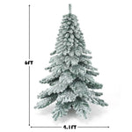 6FT Snow Flocked Artificial Christmas Tree Hinged Alaskan Pine Xmas Tree with 657 PVC Branch Tips & Solid Metal Stand for Outdoor Indoor Use