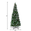 5FT Slim Pencil Artificial Christmas Tree Unlit Snow Flocked Xmas Tree with 21 Pine Cones, 421 PVC Branch Tips & Metal Stand