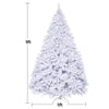 9FT Unlit White Artificial Christmas Tree with Metal Stand, 2132 PVC Branch Tips, Premium Hinged Spruce Xmas Full Tree for Indoor Holiday Decor