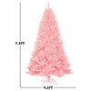 7.5FT Pink Artificial Christmas Tree Hinged Spruce Full Xmas Tree with Foldable Metal Stand