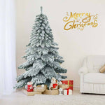 6FT Snow Flocked Artificial Christmas Tree Hinged Alaskan Pine Xmas Tree with 657 PVC Branch Tips & Solid Metal Stand for Outdoor Indoor Use