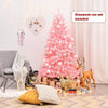 6FT Pink Christmas Tree Artificial Hinged Spruce Full Xmas Tree with Foldable Metal Stand