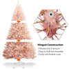 7FT Pink Artificial Christmas Tree Unlit Hinged Spruce Xmas Full Tree with Foldable Metal Stand, 937 Branch Tips for Outdoor Indoor Holiday Decor