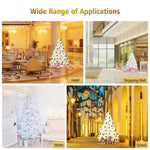 6FT White Hinged Artificial Christmas Tree with Metal Stand