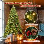 7.5FT Pre-Lit Hinged Artificial Christmas Tree with 550 LED Lights & Metal Stand