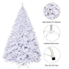 9FT Unlit White Artificial Christmas Tree with Metal Stand, 2132 PVC Branch Tips, Premium Hinged Spruce Xmas Full Tree for Indoor Holiday Decor