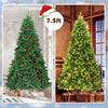 7.5FT Pre-Lit Hinged Artificial Christmas Tree with 550 LED Lights & Metal Stand