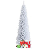 7FT White Pencil Artificial Christmas Tree Unlit Slim Xmas Tree with 436 PVC Needles & Folding Metal Stand for Home Office Shop Hotel Decoration