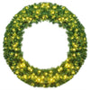 48" Pre-lit Cordless Artificial Christmas Wreath 714 Branch Tips with 200 LED Lights & Timer, Hanging Xmas Decor for Home Front Door Wall