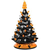 15 Inch Hand-Painted Black Tabletop Ceramic Halloween Tree with 12 Built-in Lights