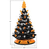 15 Inch Hand-Painted Black Tabletop Ceramic Halloween Tree with 12 Built-in Lights