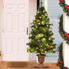 3FT LED Christmas Entrance Tree with Red Berries Pine Cones