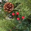 3FT LED Christmas Entrance Tree with Red Berries Pine Cones