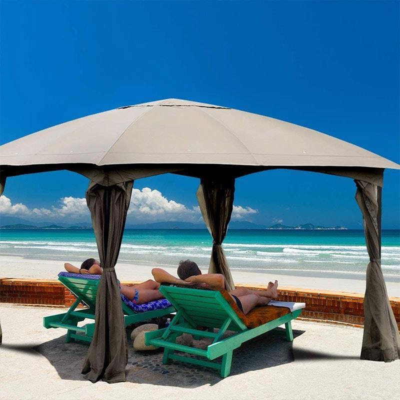 11.5' x 11.5' Fully Enclosed Outdoor Gazebo with Removable 4 Walls - Bestoutdor